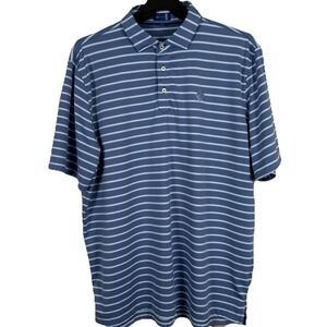 Stitch Golf Polo Shirt Mens XL Blue Stripe Short Sleeve Stretch Performance